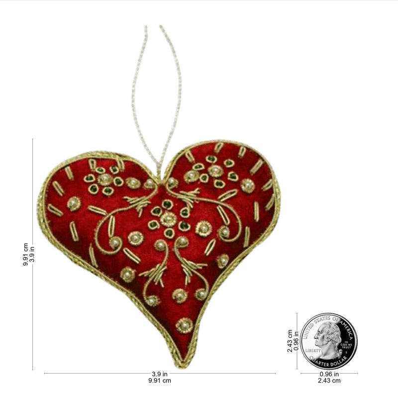 The Holiday Aisle® Hand Crafted Beaded Heart Ornament Wayfair